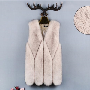 Mink Genuine Real Fox Fur Vest Fashion Women Medium-long With Belt Fur Waistcoat - Apricot