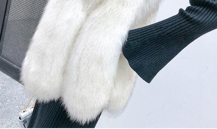 Mink Genuine Real Fox Fur Vest Fashion Women Medium-long With Belt Fur Waistcoat - Apricot