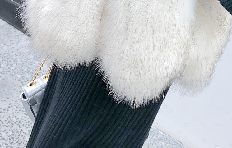 Mink Genuine Real Fox Fur Vest Fashion Women Medium-long With Belt Fur Waistcoat - Apricot
