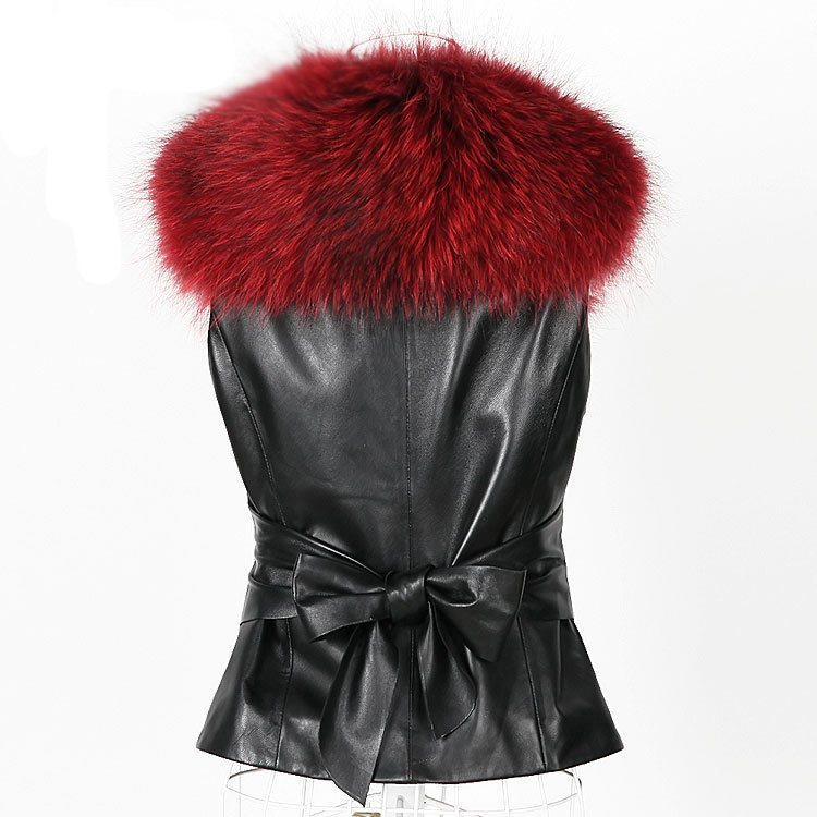 Nice Elegant Faux Raccoon Fur Vest Fashion Women Overcoat - Red