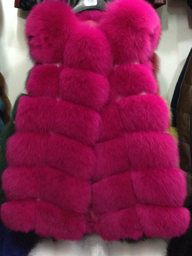 Popular Cute Elegant Faux Fox Fur Vest Fashion Women Overcoat - Rose