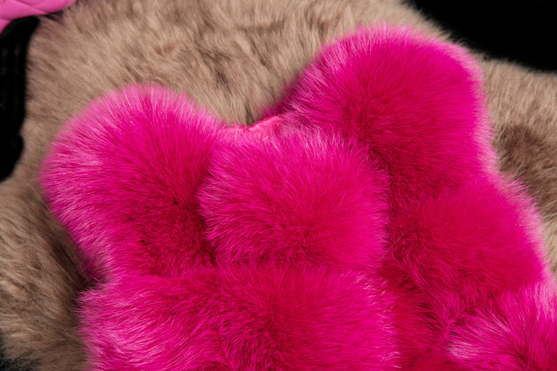 Popular Cute Elegant Faux Fox Fur Vest Fashion Women Overcoat - Rose