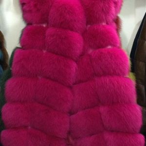 Popular Cute Elegant Faux Fox Fur Vest Fashion Women Overcoat - Rose