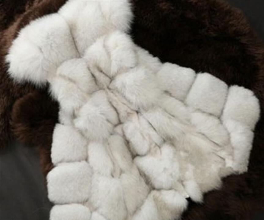 Popular Cute Elegant Faux Fox Fur Vest Fashion Women Overcoat - White 01