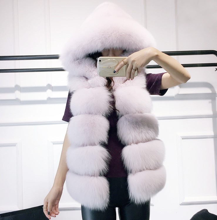 Pretty Cute Elegant Faux Lady Fur Vest Fashion Women Overcoat - Pink