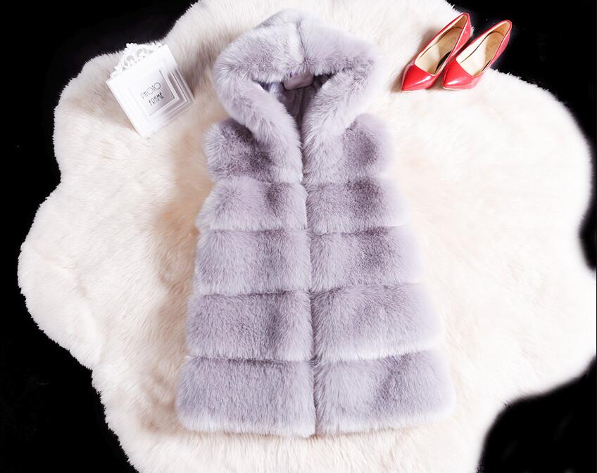 Pretty Cute Elegant Faux Lady Fur Vest Fashion Women Overcoat - Pink