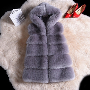 Pretty Cute Elegant Faux Lady Fur Vest Fashion Women Overcoat - Purple
