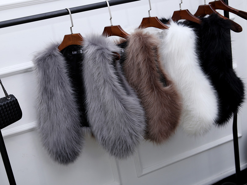 Pretty Winter Elegant Faux Lady Fur Vest Fashion Women Overcoat - Black
