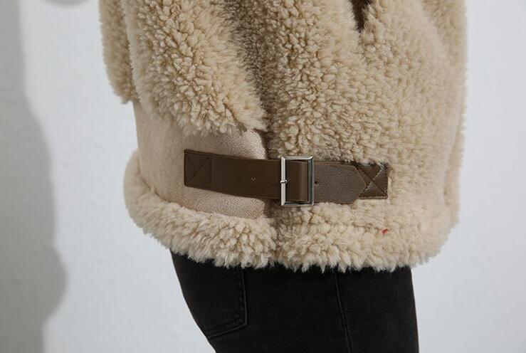 Pretty Winter Elegant Faux Lamb Fur Vest Fashion Women Overcoat - Green