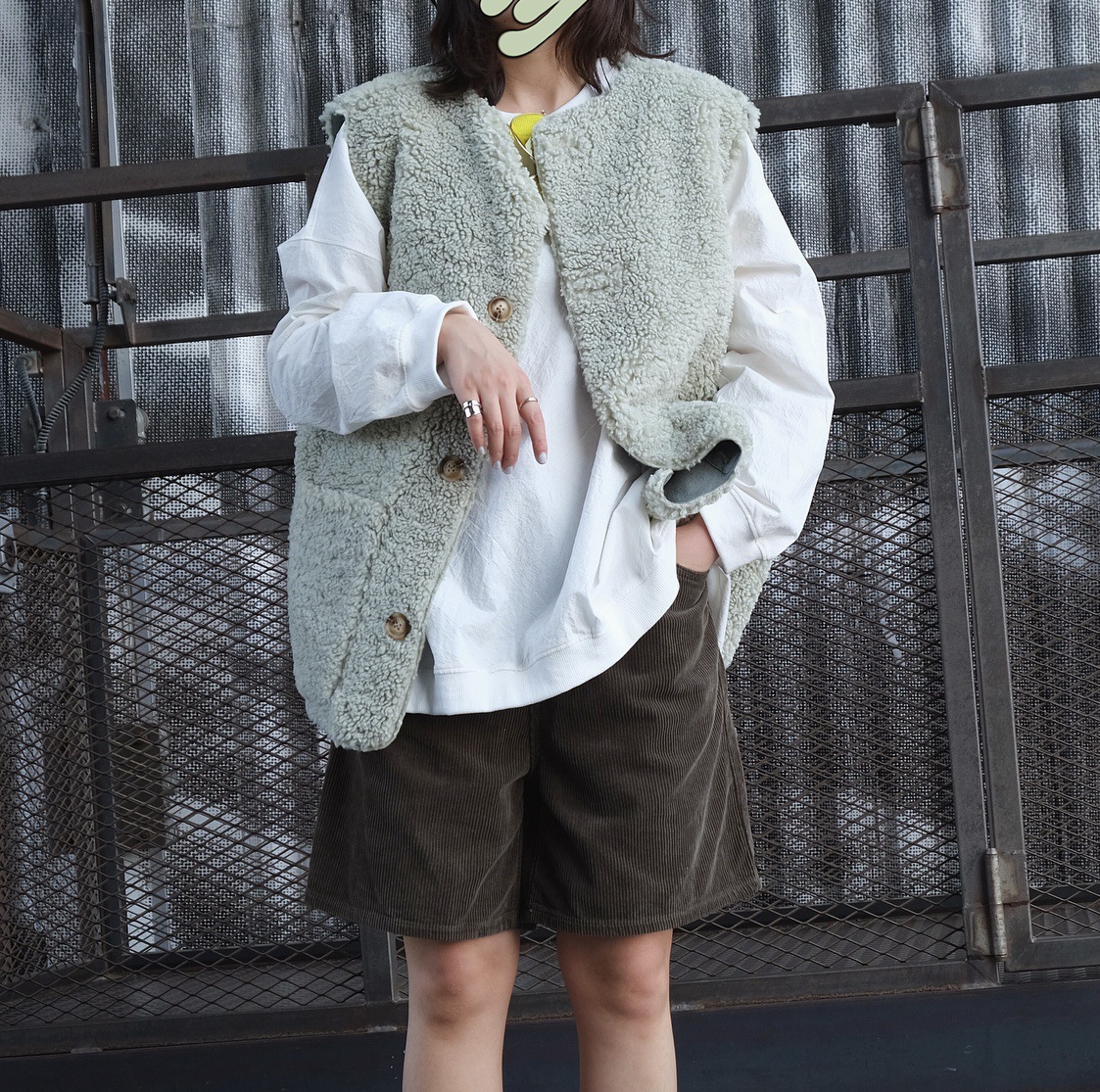 Reversible Winter Elegant Faux Lamb Fur Vest Fashion Women Overcoat - Green