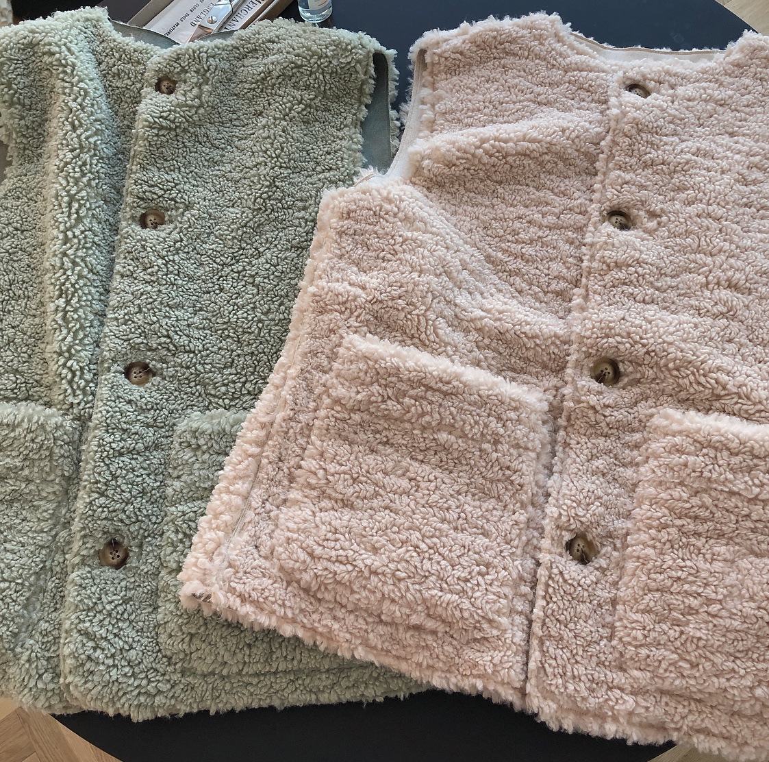 Reversible Winter Elegant Faux Lamb Fur Vest Fashion Women Overcoat - Green