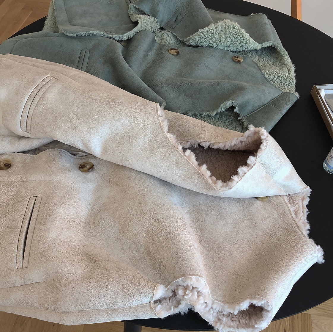 Reversible Winter Elegant Faux Lamb Fur Vest Fashion Women Overcoat - Green