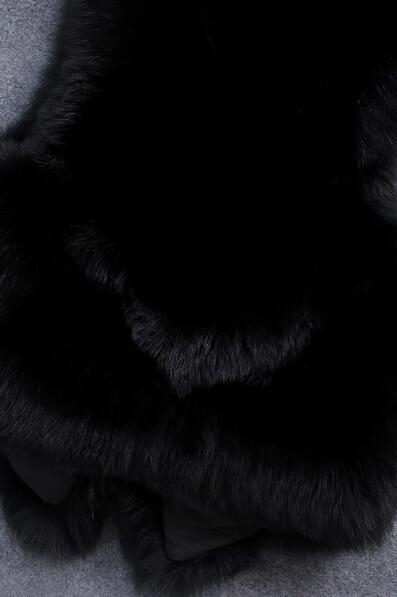 Thick Furry Faux Fox Fur Vest Fashion Women Overcoat - Black