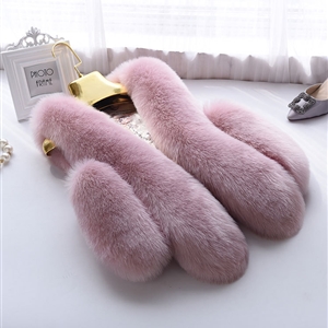Unique Good Warm Faux Fox Fur Vests Fashion Women Waistcoat - Pink 01