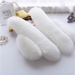 Unique Good Warm Faux Fox Fur Vests Fashion Women Waistcoat - White