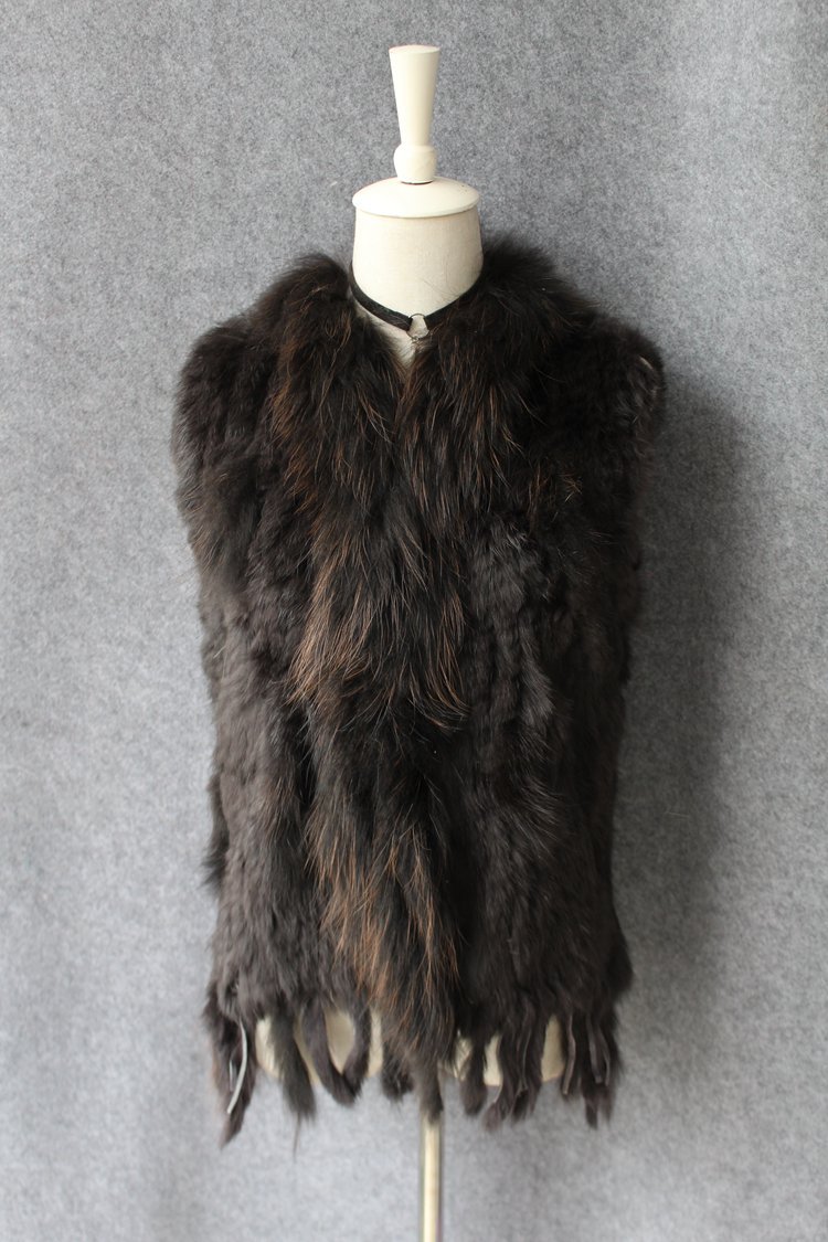 Unique Winter Elegant Faux Rabbit Fur Vest Fashion Women Waistcoat - Black 01