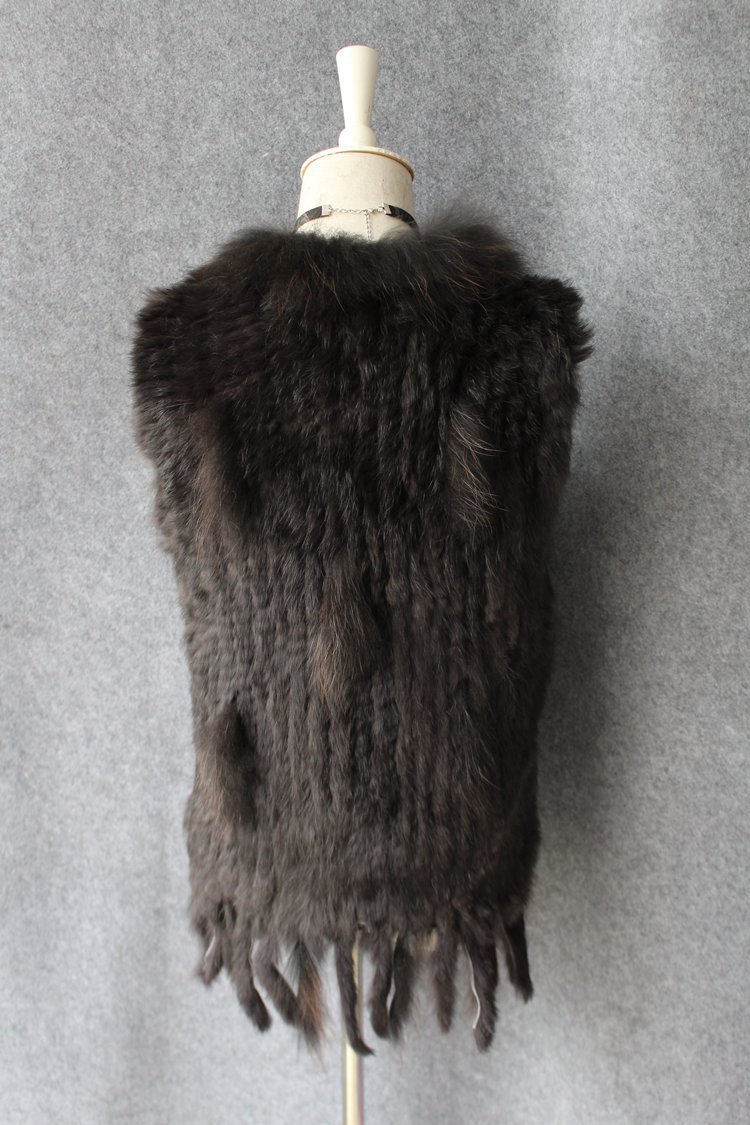 Unique Winter Elegant Faux Rabbit Fur Vest Fashion Women Waistcoat - Black 01