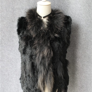 Unique Winter Elegant Faux Rabbit Fur Vest Fashion Women Waistcoat - Black