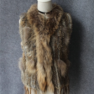 Unique Winter Elegant Faux Rabbit Fur Vest Fashion Women Waistcoat - Brown