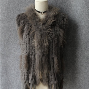 Unique Winter Elegant Faux Rabbit Fur Vest Fashion Women Waistcoat - Gray 01