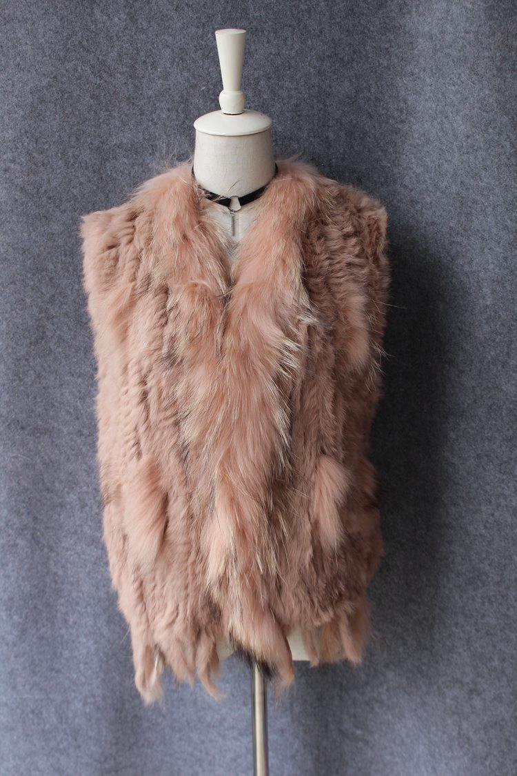 Unique Winter Elegant Faux Rabbit Fur Vest Fashion Women Waistcoat - Pink 01