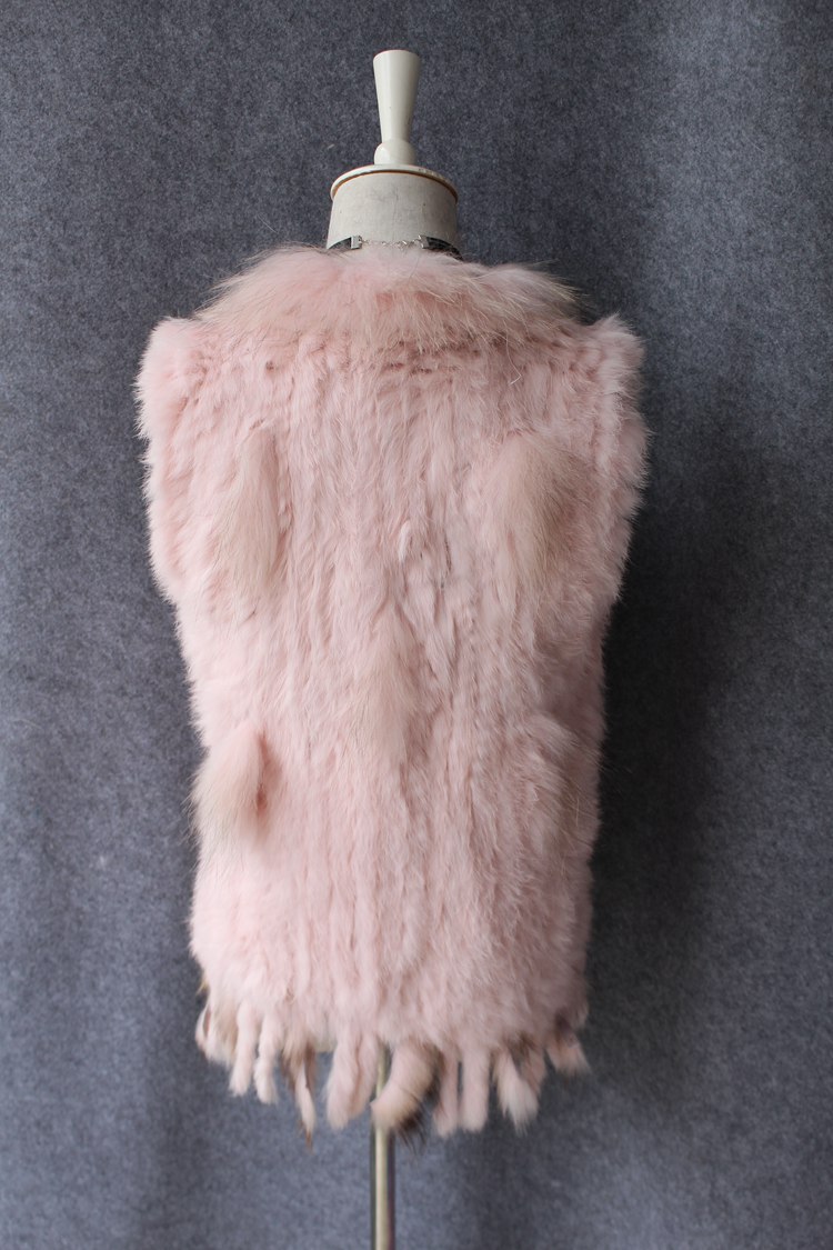 Unique Winter Elegant Faux Rabbit Fur Vest Fashion Women Waistcoat - Pink