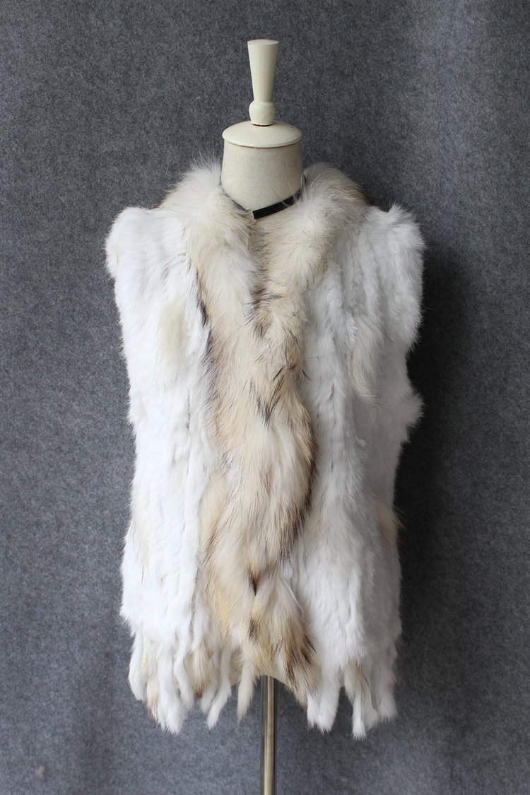 Unique Winter Elegant Faux Rabbit Fur Vest Fashion Women Waistcoat - White