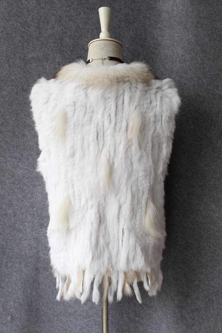 Unique Winter Elegant Faux Rabbit Fur Vest Fashion Women Waistcoat - White