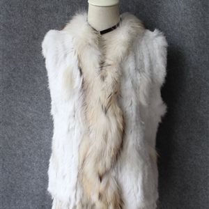 Unique Winter Elegant Faux Rabbit Fur Vest Fashion Women Waistcoat - White