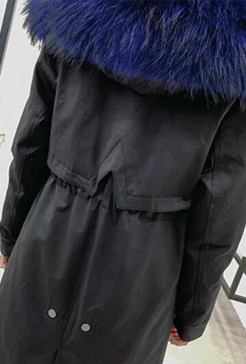 Warm Real Raccoon Fur Overcoat Fashion Women Coat - Green 01
