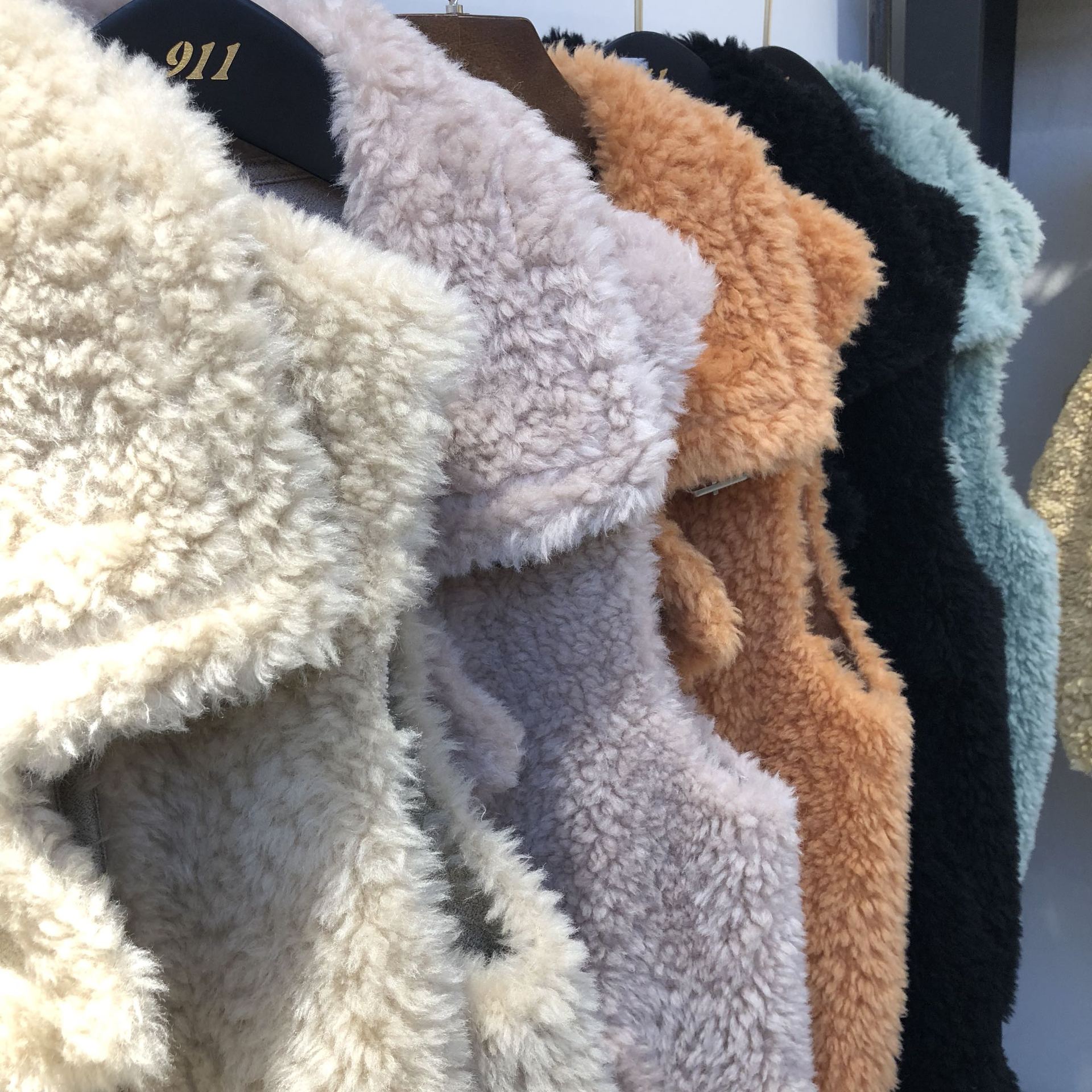 Warm Super Real Lamb Fur Vest Women Overcoat - Black