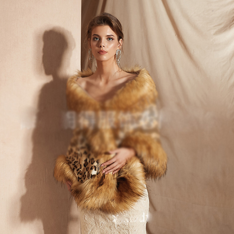 Wholesale Warm Faux Fox Fur Overcoat Fashion Women Coat - Leopard