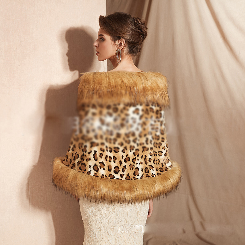 Wholesale Warm Faux Fox Fur Overcoat Fashion Women Coat - Leopard