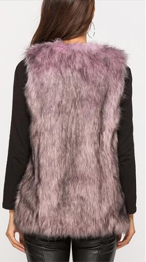 Wholesale Winter Elegant Faux Fur Vest Fashion Women Waistcoat - Purple