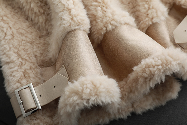 Winter Super Real Lamb Fur Vest Women Overcoat - Coffee