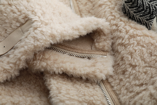 Winter Super Real Lamb Fur Vest Women Overcoat - Coffee