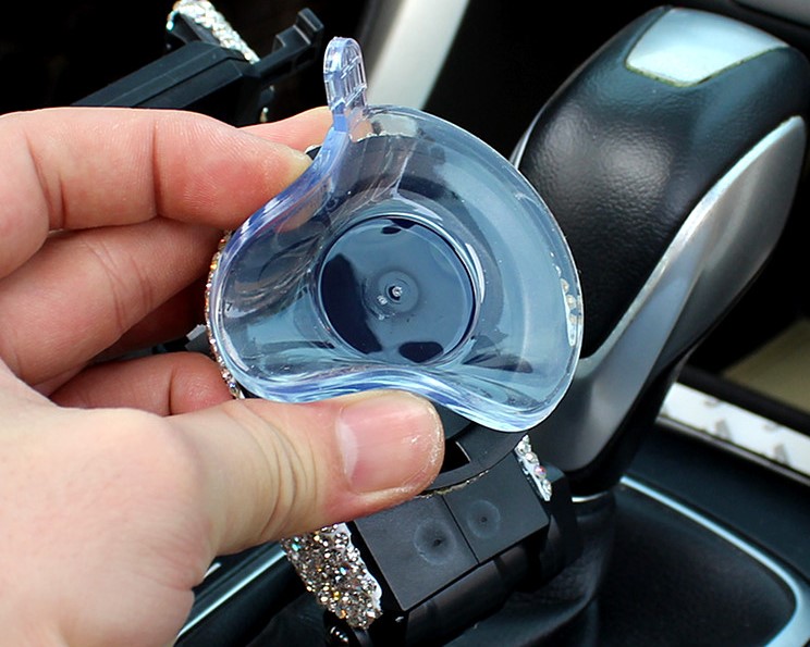 Luxury Bling Crystal Car Phone Holder Magnetic Suction Cup Mobile Stand Magnet Support Cell GPS - Pink