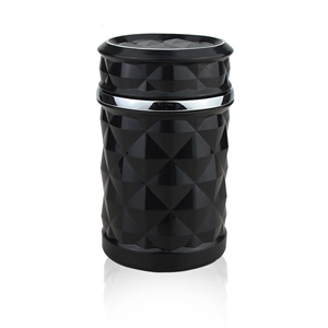 Portable Funky Car Ashtray with Led Light Crystal Bling Bling Car Ash Tray Storage Cup Holder for Girls Woman - Black