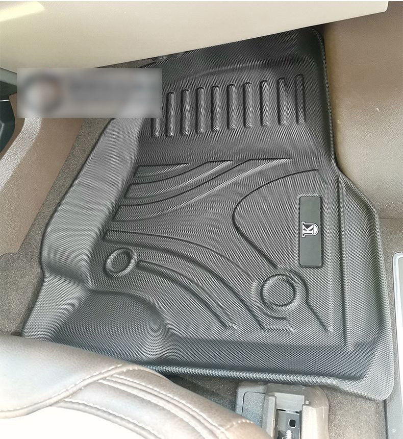 Automotive Floor Mats Interior TPE Waterproof Car Carpet Truck Mats Modification Accessories 3pcs For Ford F-150 - Black