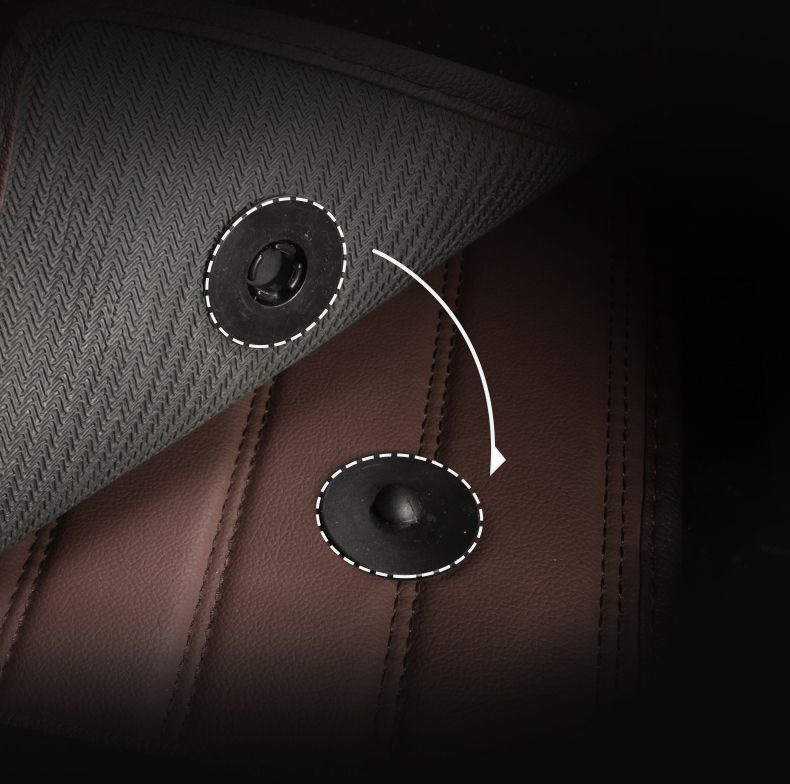 Automotive Floor Mats PU Leather + Starry Sky Blanket Waterproof Car Carpet Truck Mats 7pcs For Ford F-150 - Brown