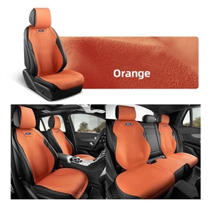 Automotive Half Surround Suede Real Leather Breathable Front & Rear Car Seat Cover Truck Seat Cushion For Ford F-150 - Orange