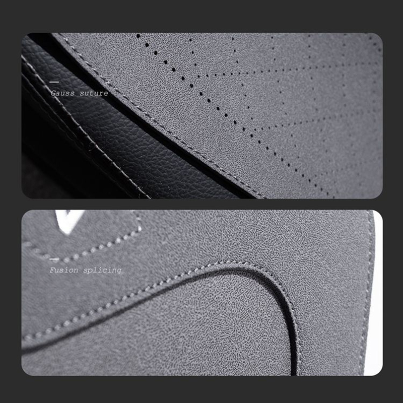 Automotive Half Surround Suede Real Leather Breathable Front & Rear Car Seat Cover Truck Seat Cushion For Ford F-150 - Black