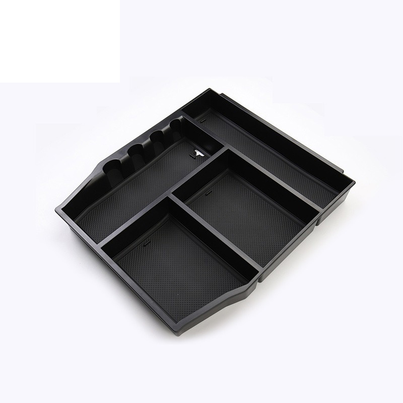 Car Interior Modification Central Armrest Storage Box Automotive Central Control Stowing Tidying For Ford F-150 - Black