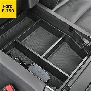 Car Interior Modification Central Armrest Storage Box Automotive Central Control Stowing Tidying For Ford F-150 - Black