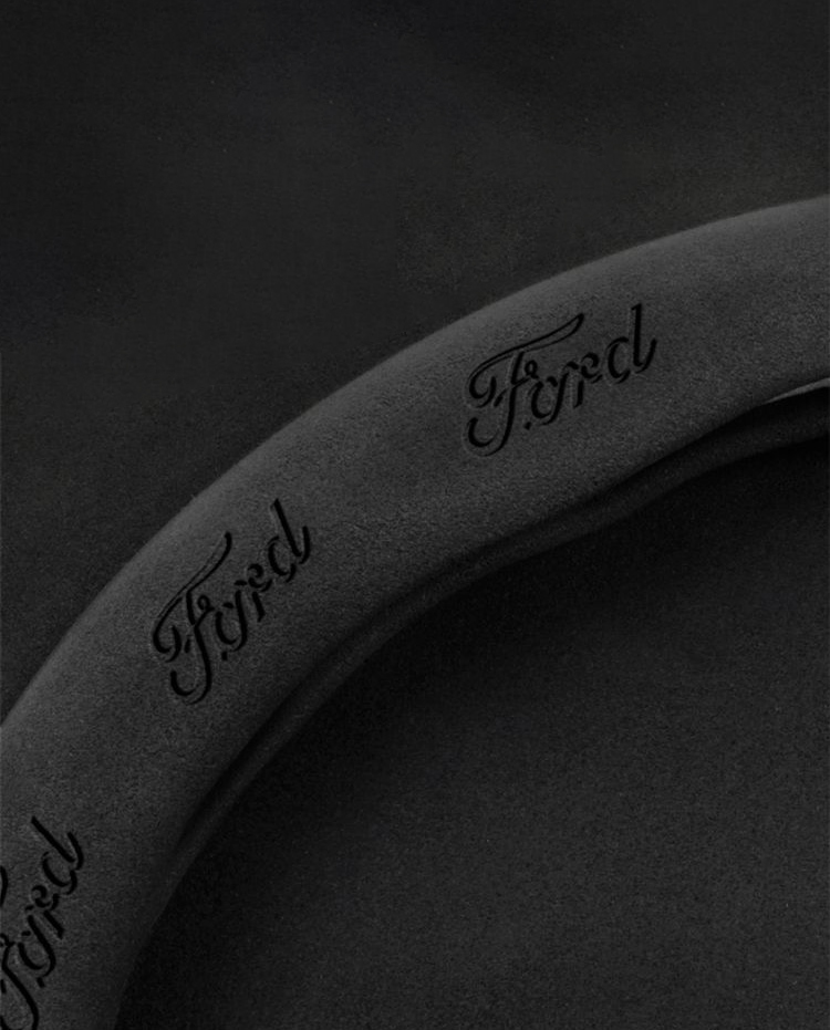 Car Steering Wheel Cover Automotive Interior 3D Embossing Of Suede + Carbon Fiber Leather For Ford F-150 - Red