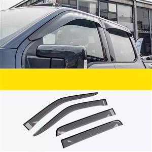 Car Sun And Rain Shelter Pickup Truck Window Rain Eyebrow Automotive Modification 4pcs For Ford F-150 - Bright Black