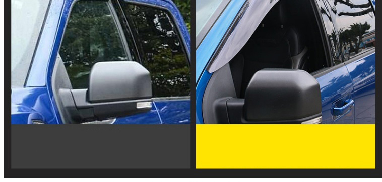 Car Sun And Rain Shelter Pickup Truck Window Rain Eyebrow Automotive Modification 4pcs For Ford F-150 - Translucent