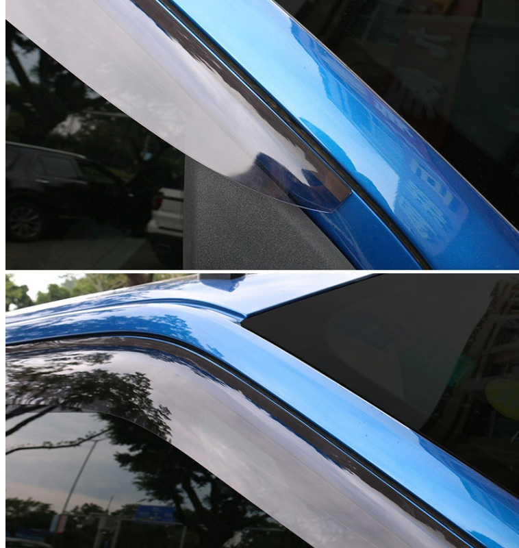 Car Sun And Rain Shelter Pickup Truck Window Rain Eyebrow Automotive Modification 4pcs For Ford F-150 - Translucent