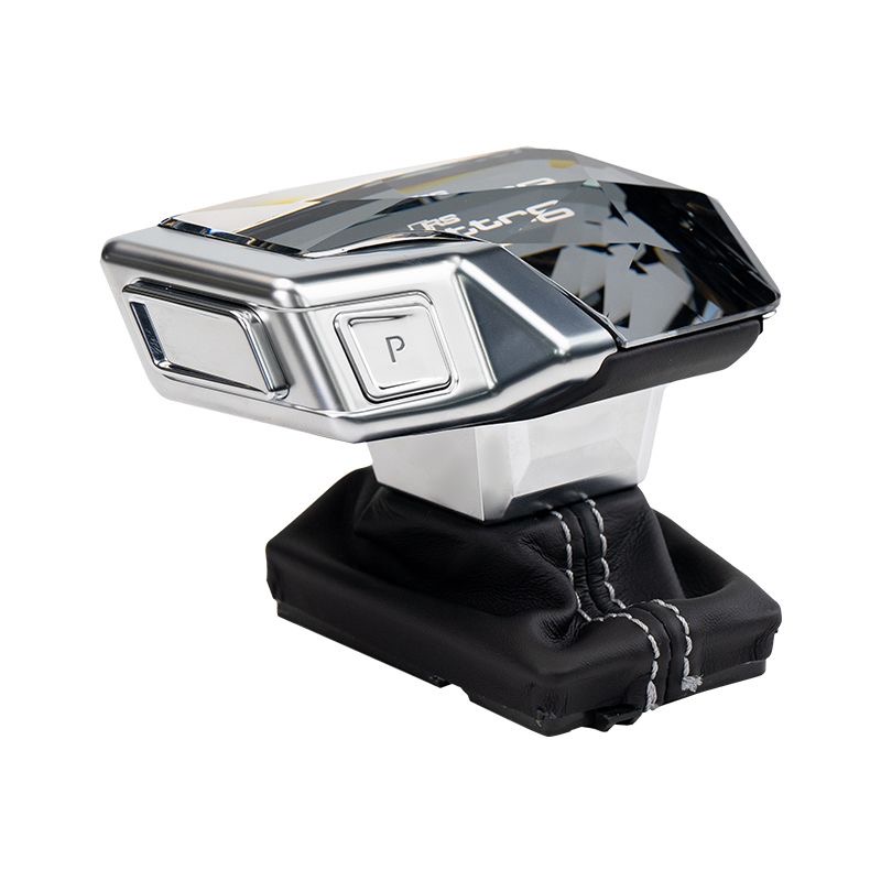 Genuine Leather Crystal Automatic Gear Shift Knob Lever Car Shifters Assembly 3D Gradient Touch LED Light For Audi A6L - RS Quattro