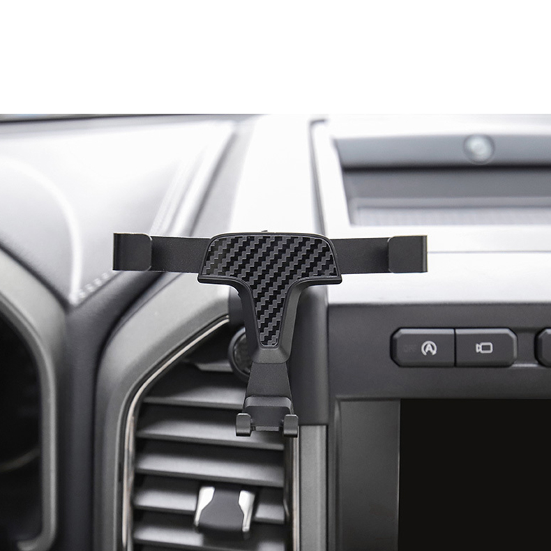 Gravity Metal T-shaped Car Mobile Phone Holder Air Outlet Automobile Bracket Vent Mount Clip Stand GPS For Ford F-150 - Black